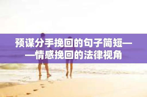 预谋分手挽回的句子简短——情感挽回的法律视角