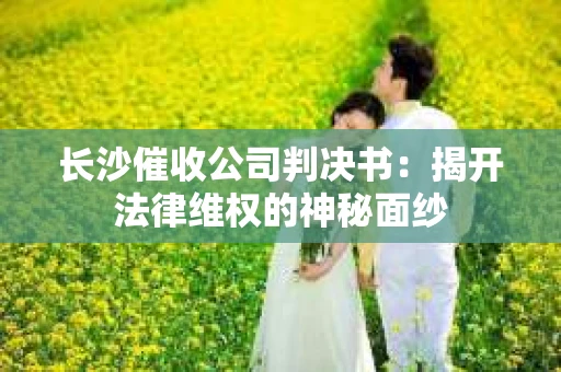 长沙催收公司判决书：揭开法律维权的神秘面纱
