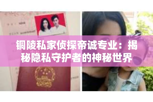 铜陵私家侦探帝诚专业：揭秘隐私守护者的神秘世界