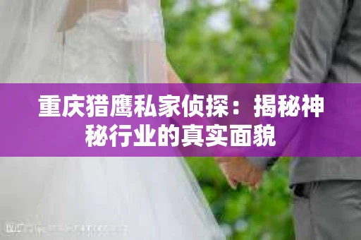 重庆猎鹰私家侦探：揭秘神秘行业的真实面貌