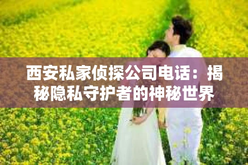 西安私家侦探公司电话：揭秘隐私守护者的神秘世界