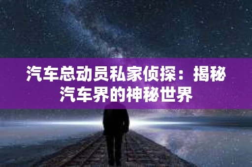 汽车总动员私家侦探：揭秘汽车界的神秘世界