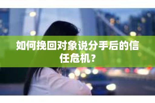 如何挽回对象说分手后的信任危机？