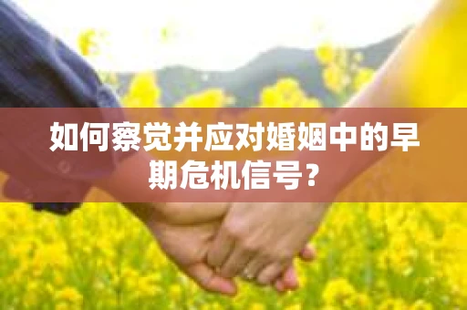 如何察觉并应对婚姻中的早期危机信号？